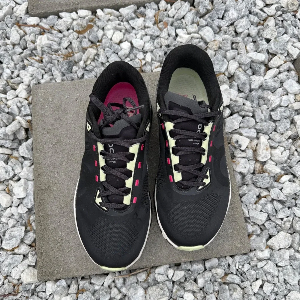 On Cloudmonster Hyper Black Mint  Women's Size 8 Sneakers Running Max Cushion - Picture 7 of 11